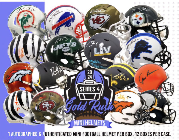 12 Box Case - 2024 Gold Rush Series 4 Mini Helmets - Random Teams