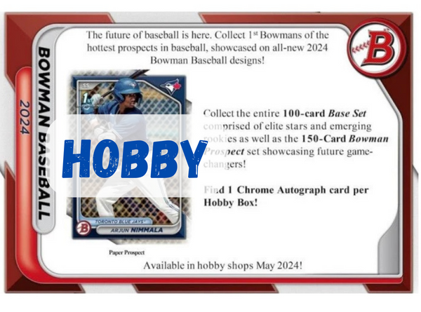 💥PERSONAL BOX - RIP N’ SHIP💥 - 2024 Bowman Baseball Hobby Box - Release 5/8