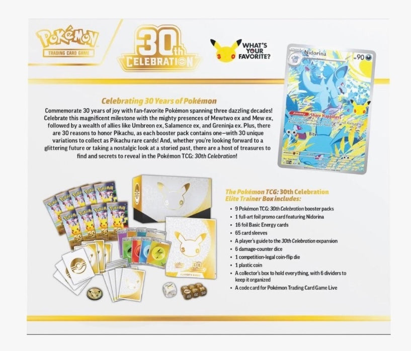 💥Breaks Friday!💥 10 Box Full Case Pokémon 30th Celebration ETB - Random Energy - 🔹#00228🔹