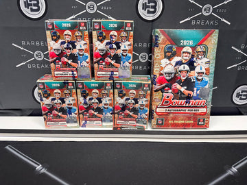 6 Box 2026 Bowman Football Mixer - Random Left Side Serial Number #1 - 🔹#00274🔹