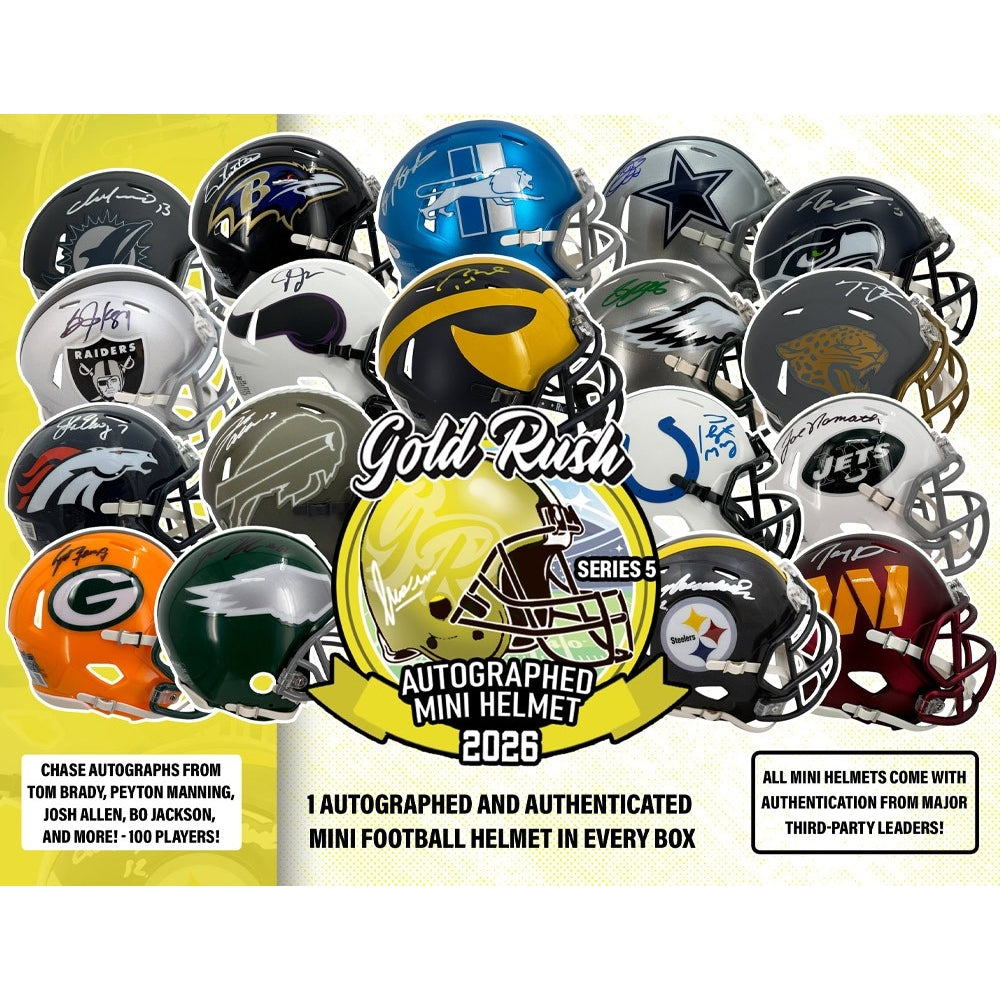 12 Box 2026 Gold Rush Series 5 Autographed Mini Helmets - Random Teams #1 🔹#00167🔹