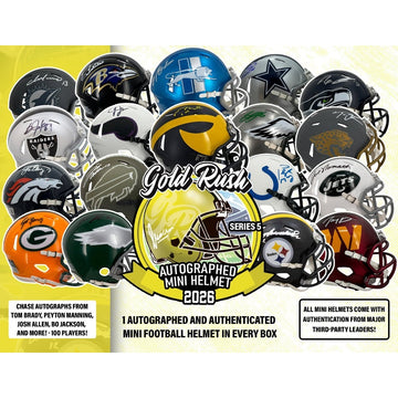 12 Box 2026 Gold Rush Series 5 Autographed Mini Helmets - Random Teams #1 🔹#00167🔹