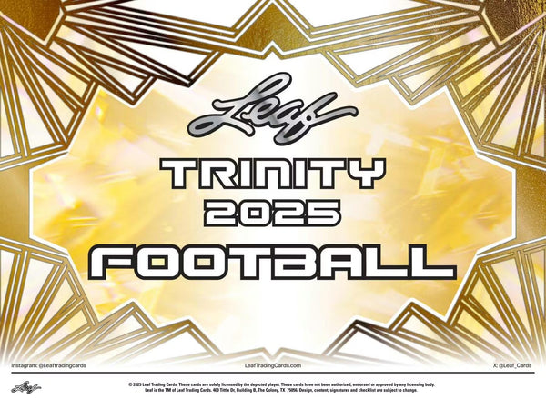 2 Box 2025 Leaf Trinity Football Hobby - Random Serial #2