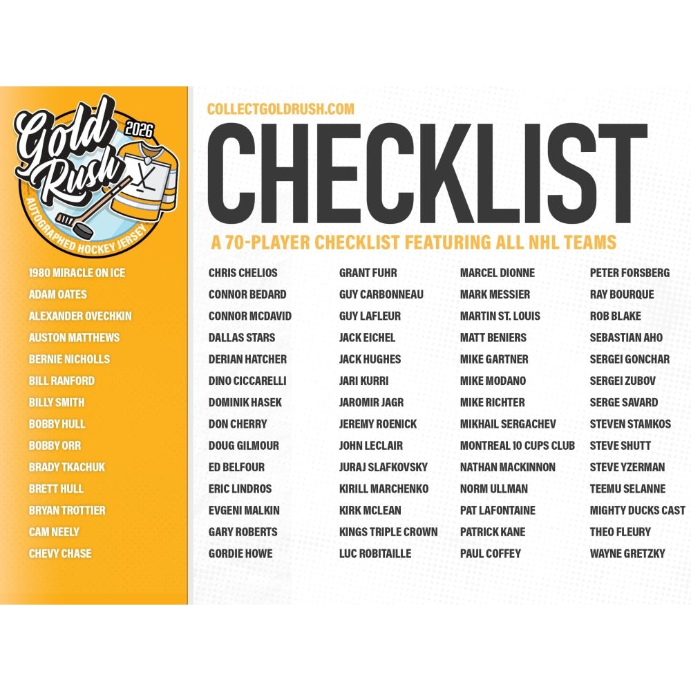 2 Box 2026 Gold Rush Autographed Hockey Jerseys (Sweaters…) - Serial #2 🔹#00061🔹