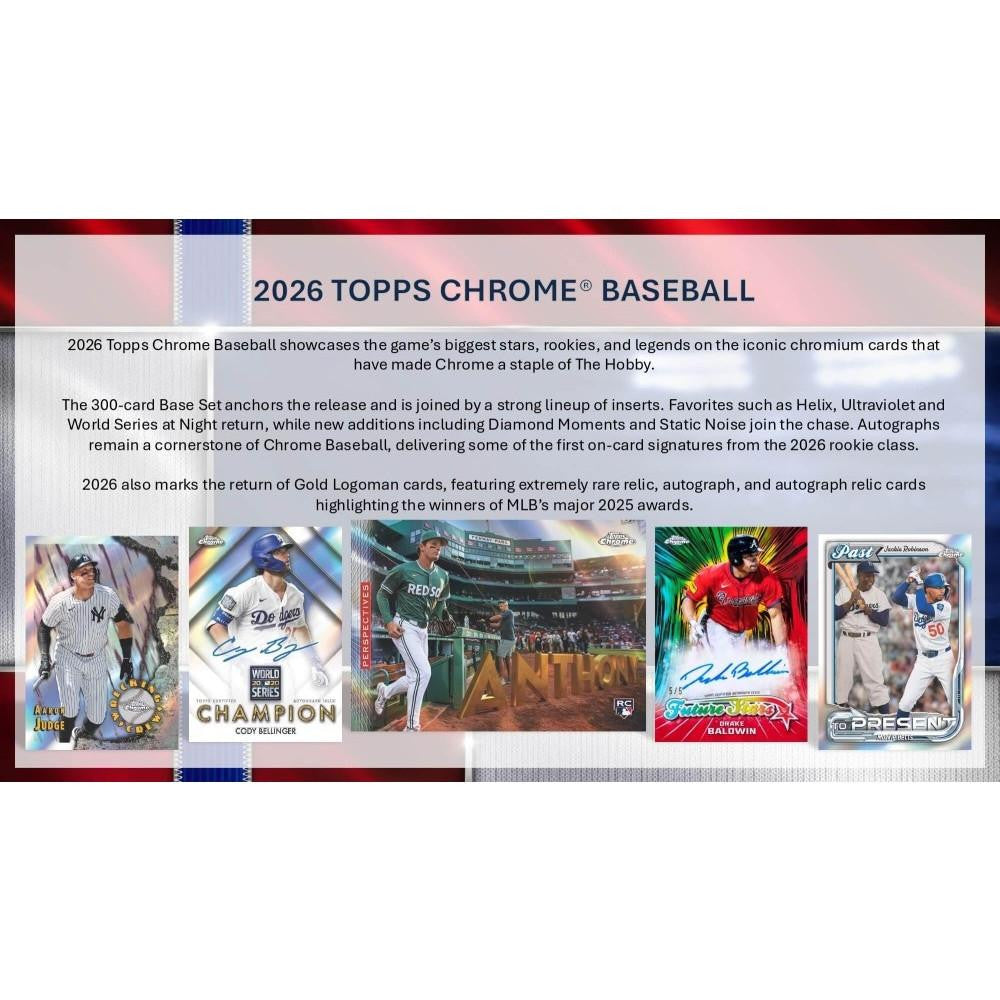 💥Pick Your Pack - Rip an’ Ship💥 2026 Topps Chrome Baseball Jumbo